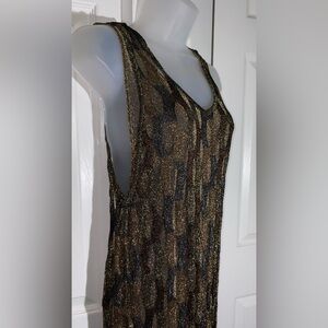 Vintage Missoni Gold Metallic Maxi Evening Dress 42 (US 8-10)  2-piece    AA17